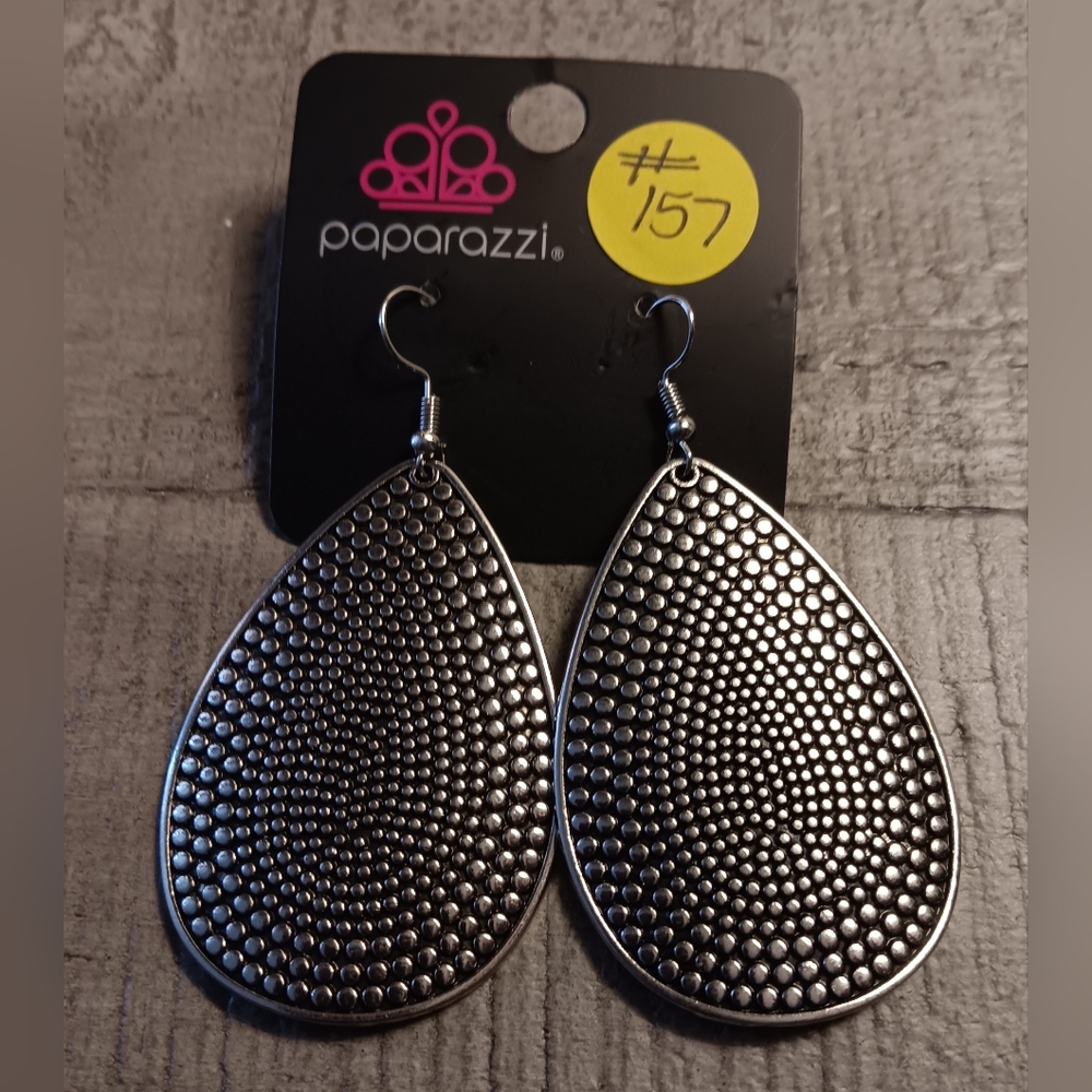 Paparazzi Silver Teardrop Earrings